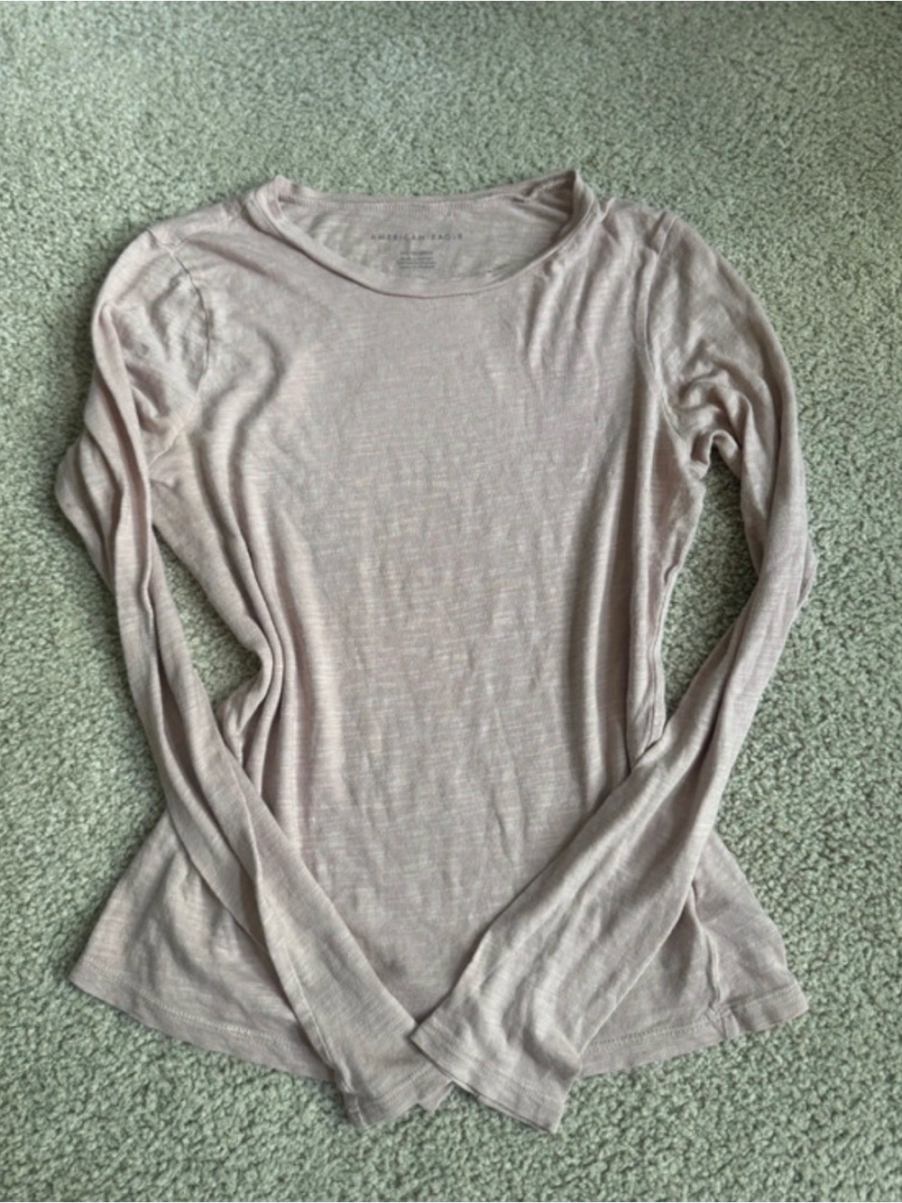 American Eagle Outfitters Long-Sleeve Crewneck Top - Blush Pink